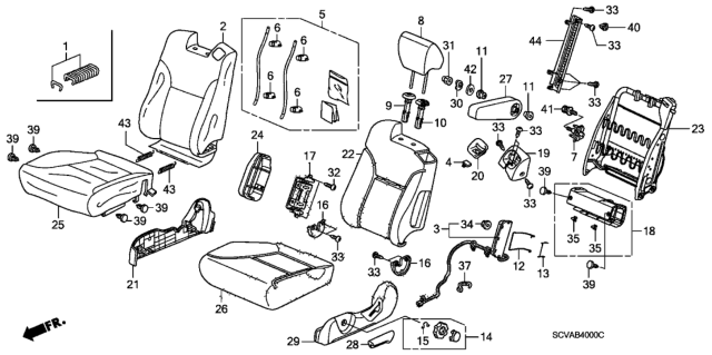 2007 Honda Element Cover Set, Driver Side Trim (Gray) (Side Airbag) Diagram for 04815-SCV-L00ZB