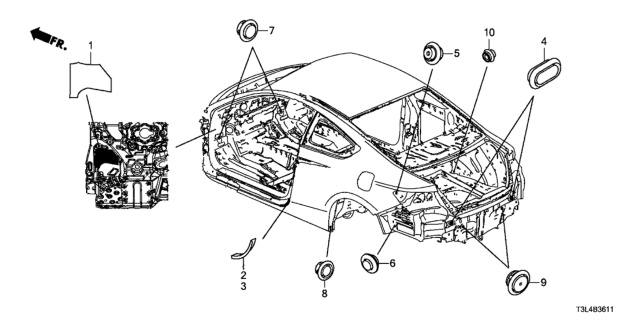 2013 Honda Accord Grommet (Rear) Diagram
