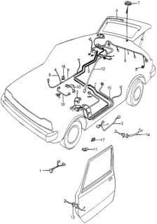1980 Honda Accord Wire, R. Side Diagram for 32120-689-690