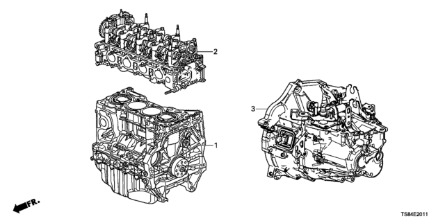 2012 Honda Civic Engine Assy. - Transmission Assy. (2.4L) Diagram