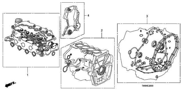 2014 Honda Insight Gasket Kit, Cvt Transmission Diagram for 06112-RBL-305