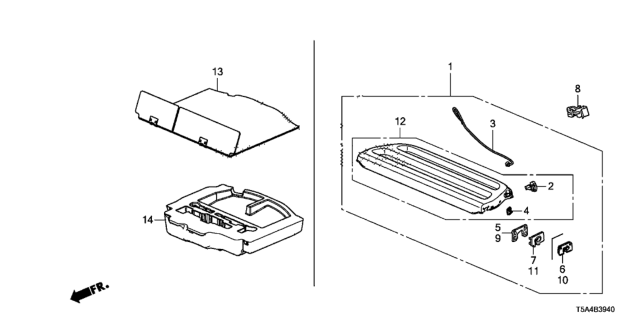 2015 Honda Fit Box Assy., Cargo Floor Diagram for 84550-T5R-A00