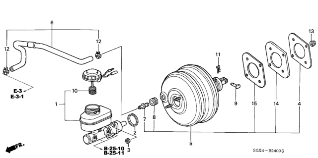 2000 Honda Odyssey Master Cylinder Assembly (26.99Mmcv) Diagram for 46100-S0X-013