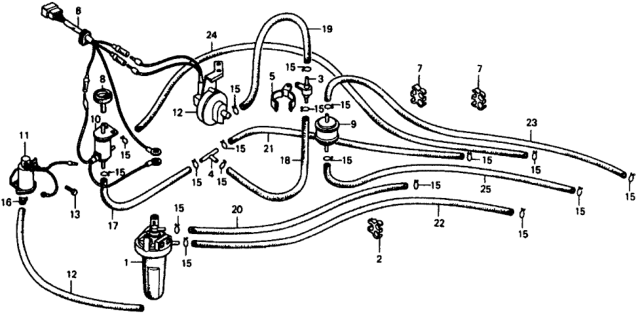 1979 Honda Civic Wire Assy. Diagram for 36041-634-671