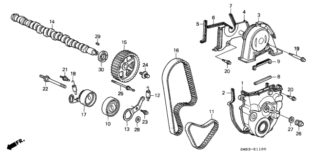 1992 Honda Accord Camshaft - Timing Belt Diagram