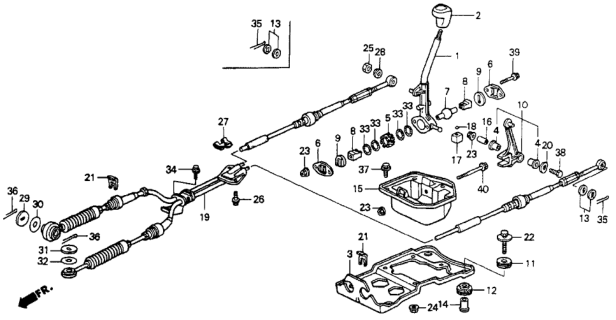 1993 Honda Accord Guide, Change Lever Pivot Diagram for 54114-SM4-003