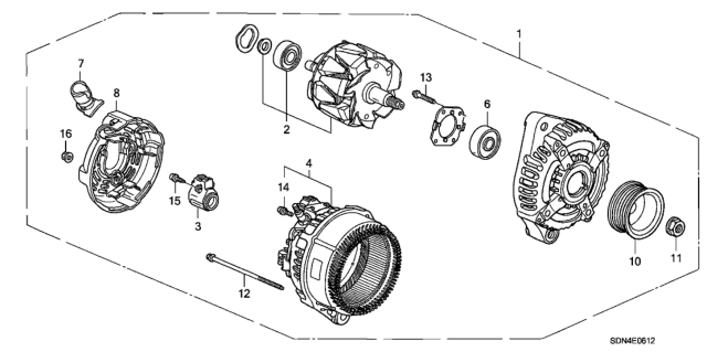 2005 Honda Accord Alternator Assembly (Csd48) (Denso) Diagram for 31100-RCB-Y02