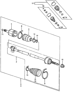 1983 Honda Accord Joint, Inboard Shaft (W/Bearing) Diagram for 44310-SA2-300