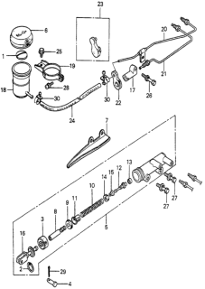 1979 Honda Prelude Master Cylinder Assembly, Clutch Diagram for 46920-692-003