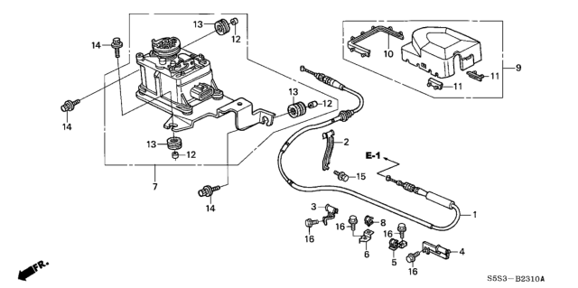 2002 Honda Civic Clamp, Actuator Wire (A) Diagram for 17881-PNF-A00