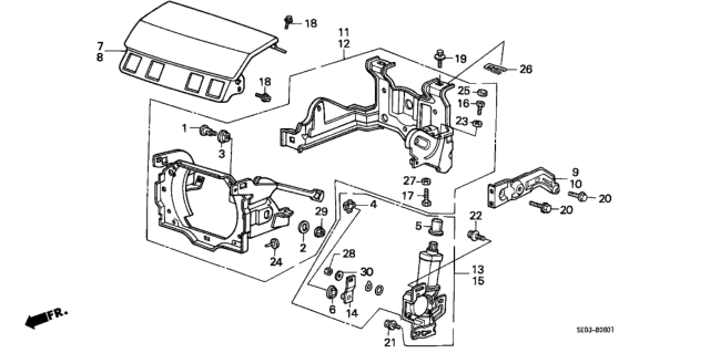 1989 Honda Accord Motor Assy., L. Retractable Diagram for 76180-SE4-A01