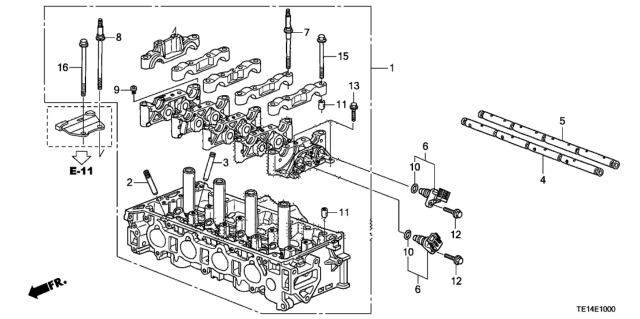 2012 Honda Accord Cylinder Head (L4) Diagram