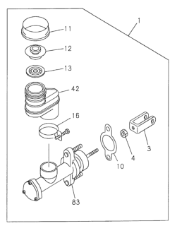2001 Honda Passport Master Cylinder Assembly, Clutch Diagram for 8-97259-140-1