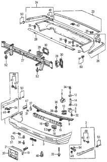 1984 Honda Accord Molding, R. FR. Apron Side Diagram for 62324-SA6-671