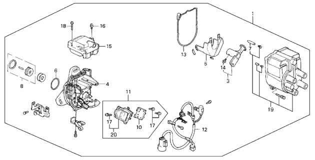 1990 Honda CRX Wire Harness Assy. Diagram for 30131-PM5-A04