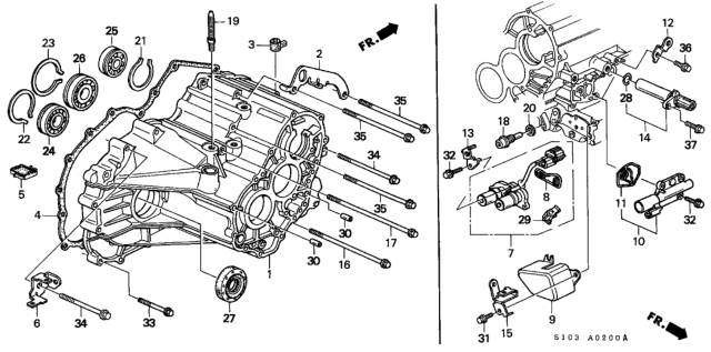 2000 Honda CR-V Stay, Harness Diagram for 28296-PDM-000