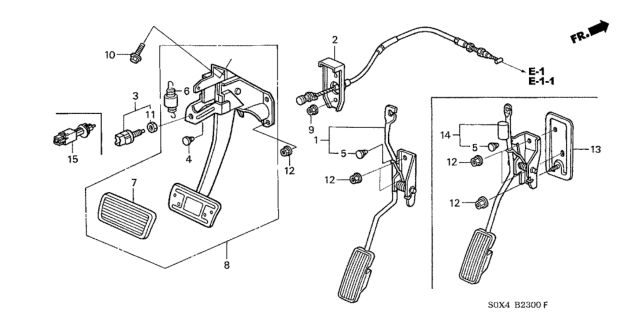 2001 Honda Odyssey Pedal Assy., Brake Diagram for 46600-S0X-A71
