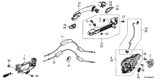 Diagram for Honda Clarity Electric Rear Passenger Door Handle Latch - 72610-TRT-A01