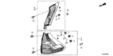 Diagram for Honda Tail Light - 33500-T0A-A01