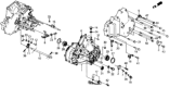Diagram for 1983 Honda Prelude Transfer Case Output Shaft Snap Ring - 90609-PC8-000