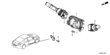 Diagram for 2013 Honda Civic Turn Signal Switch - 35255-T2A-K12