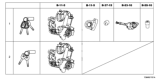 Diagram for Honda Ignition Lock Cylinder - 06351-T2A-971