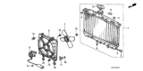 Diagram for Honda CRX Cooling Fan Assembly - 19020-PE0-003