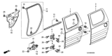 Diagram for 2014 Honda Ridgeline Door Hinge - 67910-SJC-A02ZZ