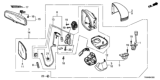 Diagram for Honda Clarity Plug-In Hybrid Mirror Cover - 76201-TRT-A01ZH