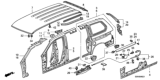 Diagram for 2000 Honda Odyssey Fuel Door Release Cable - 74411-S0X-A00