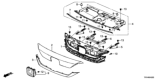 Diagram for Honda Clarity Electric Grille - 71121-TRV-A01