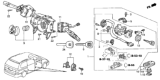 Diagram for 2000 Honda Odyssey Ignition Switch - 35130-S0X-A01