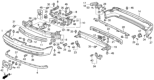 Diagram for Honda Prelude Bumper - 04711-SS0-A90ZZ