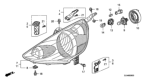 Diagram for Honda Fit Headlight Bulb - 33115-SJC-A01