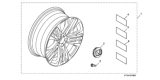 Diagram for Honda Ridgeline Wheel Cover - 08W18-T6Z-10004