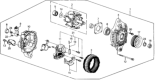 Diagram for Honda CRX Alternator Bearing - 31111-PM3-004