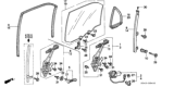 Diagram for 1996 Honda Civic Window Regulator - 72750-S01-003