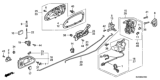 Diagram for 1997 Honda Accord Rear Passenger Door Handle Latch - 72610-SV4-961