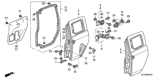 Diagram for Honda Element Door Hinge - 67910-SCV-305ZZ