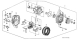 Diagram for Honda CRX Alternator Bearing - 31114-PE0-024