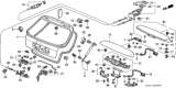 Diagram for 1997 Honda Civic Tailgate Lock - 74801-S03-003
