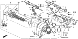 Diagram for 2003 Honda Civic Intake Manifold Gasket - 17055-PNA-004