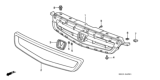 Diagram for 1998 Honda Civic Grille - 71121-S00-A01ZL