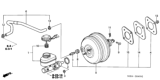 Diagram for 2000 Honda Odyssey Brake Master Cylinder - 46100-S0X-013