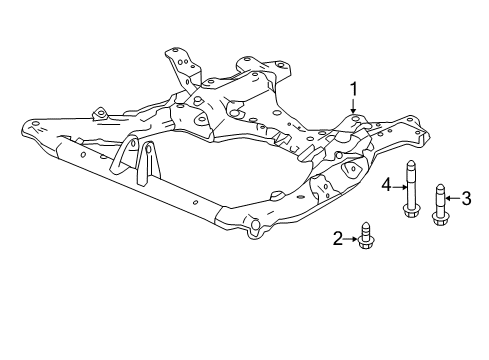 Subframe Complete, Front Diagram for 50200-T0A-A01