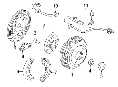 Shoe B, Rear Brake Diagram for 43154-S3Y-003
