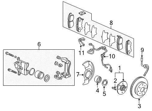 Caliper Sub-Assembly, Left Front (Reman) Diagram for 06453-S84-505RM
