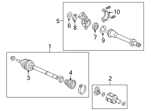 Boot Set, Outboard Diagram for 44018-S84-A00