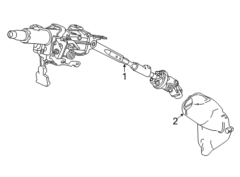 Column Assembly, Steering Diagram for 53200-T2A-A21