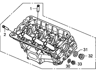 Honda 12300-RN0-810 Cylinder Head Assembly, Rear (Dot)